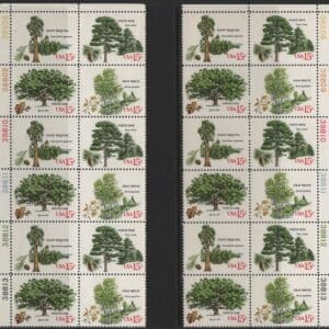 Alternative view of Scott# 1764-67 AMERICAN TREES MATCHED PLATE BLOCKS(12) P#38808-13