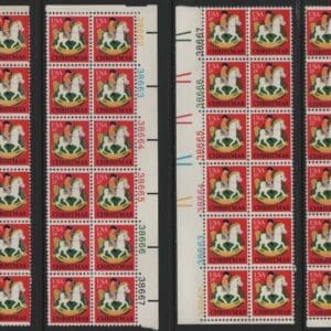 Scott# 1769 CHRISTMAS HOBBY HORSE PLATE BLOCKS(12) MATCHED SET