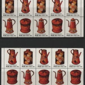 Alternative view of Scott# 1775-78 "AMERICAN FOLK ART" MATCHED PLATE BLOCKS (10) MNH