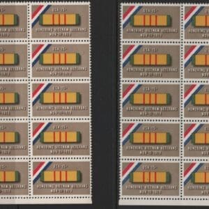 Scott# 1802 VIETNAM VETERANS MNH MATCHED PLATE BLOCK(10) P# 39150