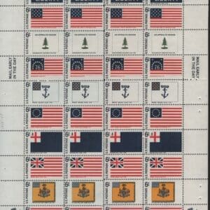 Scott# 1345-54 "FLAGS" MNH MATCHED SET - PLATE STRIPS(20) P#30045