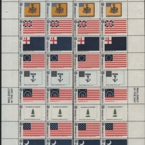 Alternative view of Scott# 1345-54 "FLAGS" MNH MATCHED SET - PLATE STRIPS(20) P#30045