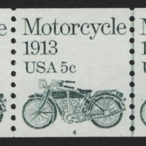 Scott# 1899 "MOTORCYCLE" MNH PNC3, PLATE# 4 WITH LINE PAIR