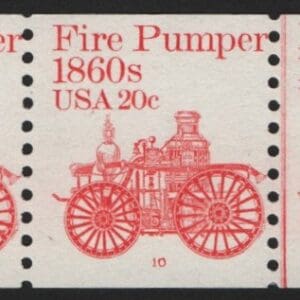 Scott# 1908 "FIRE PUMPER" MNH PNC3, PLATE #10 WITH LINE PAIR
