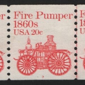 Scott# 1908 "FIRE PUMPER" MNH PNC3, PLATE #7 WITH LINE PAIR