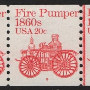 Scott# 1908 "FIRE PUMPER" MNH PNC3, PLATE #9 WITH LINE PAIR