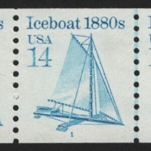 Scott# 2134 "ICEBOAT"-TRANSPORTATION SERIES MNH PNC3, PLATE # 1