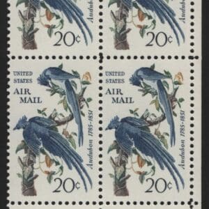 Scott# C71 "COLUMBIA JAY'S-AUDUBON" ZIP BLOCK (4) NICELY CENTERED