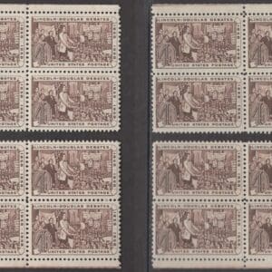 Scott# 1115 LINCOLN DOUGLAS MATCHED PLATE BLOCKS (4) PLATE# 26106