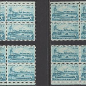 Scott# 1128 "ARCTIC EXPLORATIONS" MATCHED PLATE BLOCKS(4) P#26304