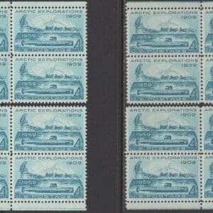 Scott# 1128 "ARCTIC EXPLORATIONS" MATCHED PLATE BLOCKS(4) P#26305