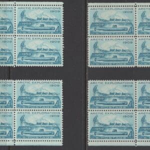 Scott# 1128 "ARCTIC EXPLORATIONS" MATCHED PLATE BLOCKS(4) P#26306