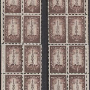 Scott# 1134 "PETROLEUM INDUSTRY" MATCHED PLATE BLOCKS (4) P#26417