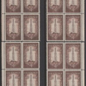 Scott# 1134 "PETROLEUM INDUSTRY" MATCHED PLATE BLOCKS (4) P#26419