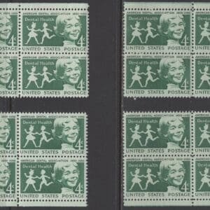 Scott# 1135 "DENTAL HEALTH" MATCHED PLATE BLOCKS (4) PLATE# 26438