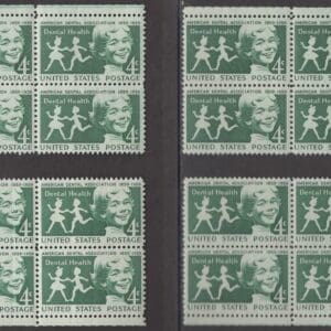 Scott# 1135 "DENTAL HEALTH" MATCHED PLATE BLOCKS (4) PLATE# 26439
