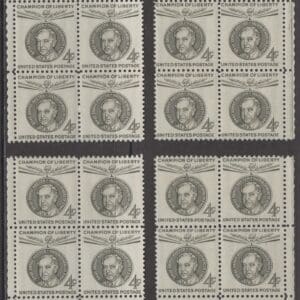 Scott# 1136 "ERNST REUTER" MNH MATCHED PLATE BLOCKS (4) P# 26451