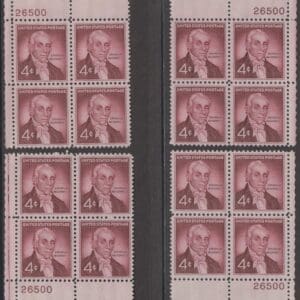 Scott# 1138 "DR EPHRAIM McDOWELL" MATCHED PLATE BLOCKS(4) P#26500