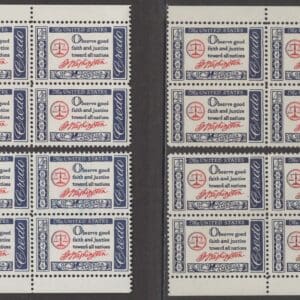 Scott# 1139 "CREDO-WASHINGTON" MATCHED PLATE BLOCKS(4) P# 26494