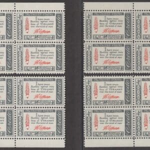 Scott# 1141 "CREDO-JEFFERSON" MNH MATCHED PLATE BLOCKS(4) P#26611