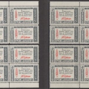 Scott# 1141 "CREDO-JEFFERSON" MNH MATCHED PLATE BLOCKS(4) P#26629