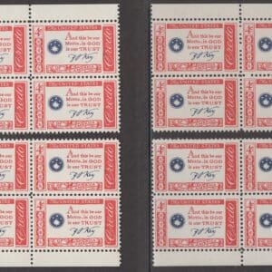 Scott# 1142 CREDO-FRANCIS SCOTT KEY MATCHED PLATE BLOCKS(4) P#26695