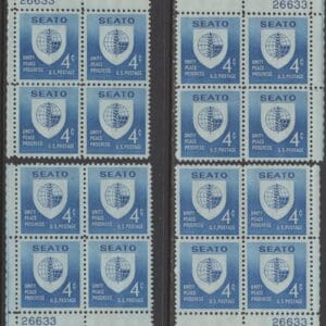 Scott# 1151 "SEATO" MNH MATCHED SET of PLATE BLOCKS (4) P# 26633