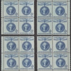 Scott# 1159 "PADEREWSKI" MNH MATCHED PLATE BLOCKS (4) P# 26743