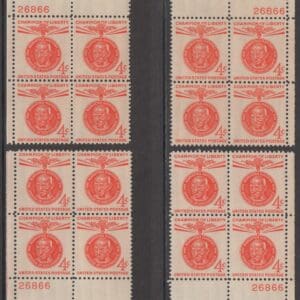 Scott# 1174 "MAHATMA GANDHI" MATCHED PLATE BLOCKS(4) PLATE# 26866