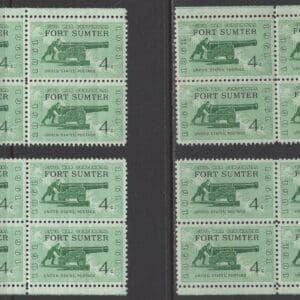 Scott# 1178 "FORT SUMTER" MATCHED PLATE BLOCKS (4) PLATE # 26913