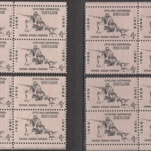 Scott# 1179 "BATTLE OF SHILOH" MATCHED PLATE BLOCKS(4) P# 27179