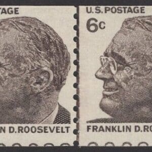 Scott# 1305 FRANKLIN D ROOSEVELT MNH LINE PAIR W/DOUBLE PLATE#S
