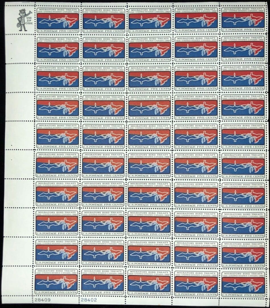 Scott# 1306 "MIGRATORY BIRD" MNH FULL SHEET (50) NICELY CENTERED