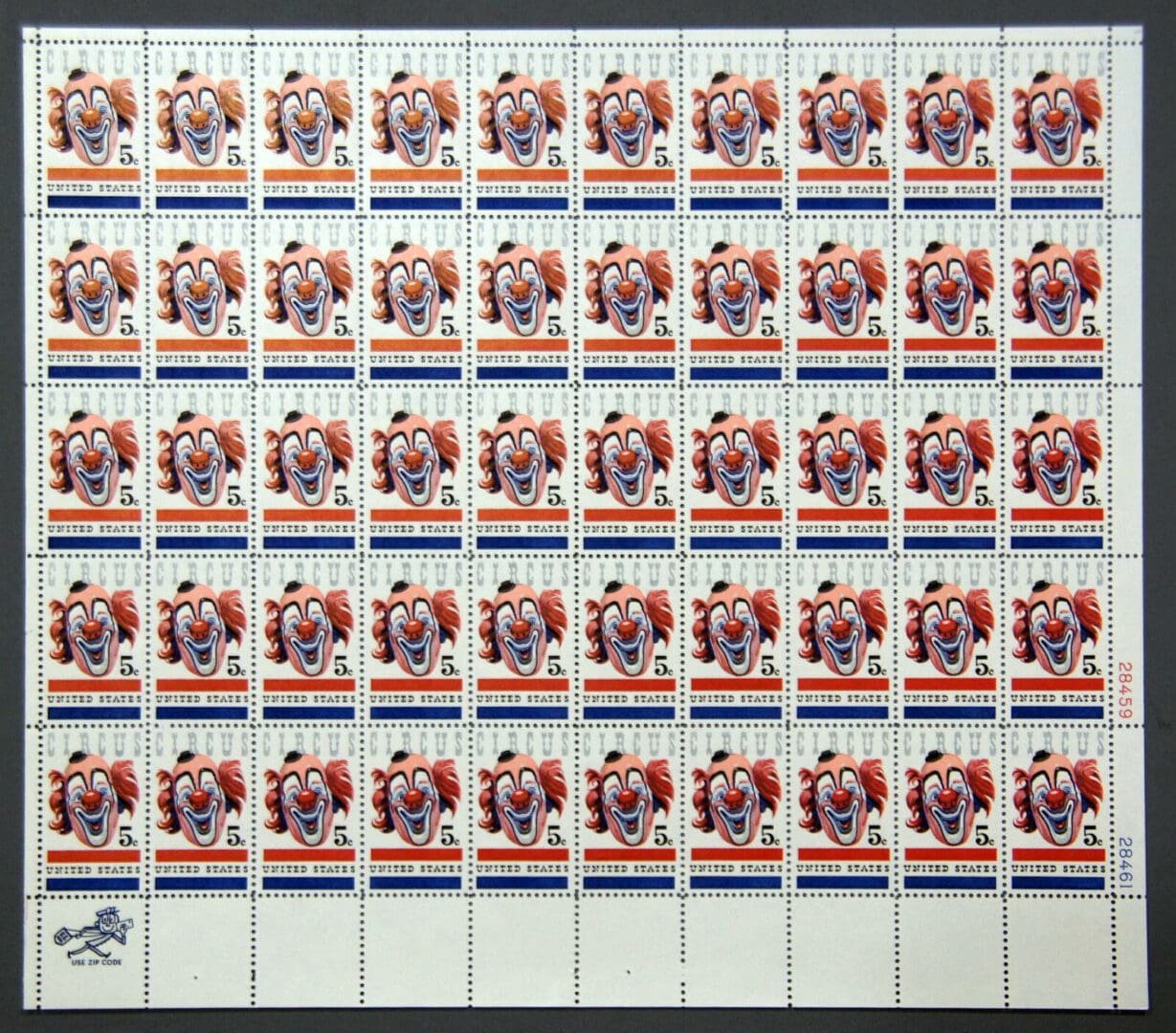 Scott# 1309 "AMERICAN CIRCUS" MNH FULL SHEET(50) NICELY CENTERED