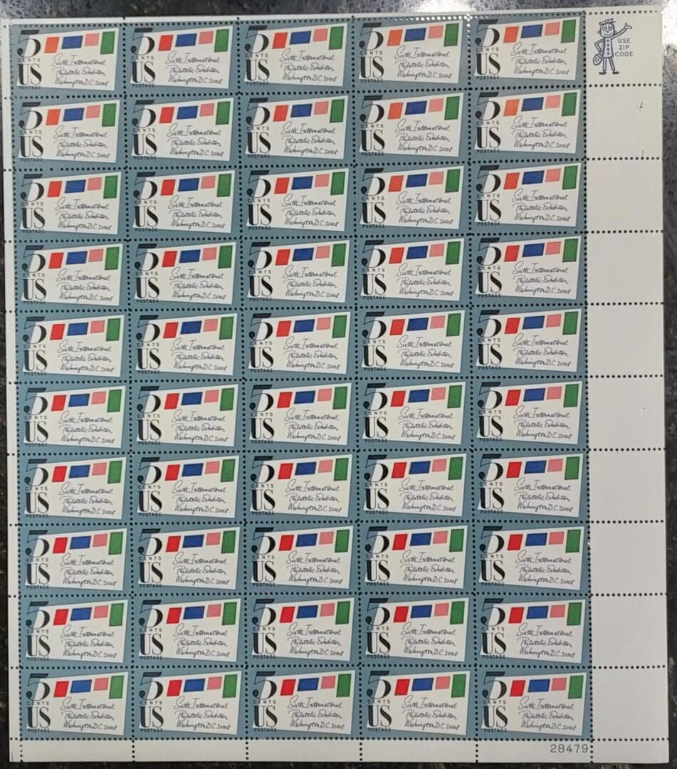 Scott# 1310 (SIPEX) 6th INT'L PHILATELIC EXPO MNH FULL SHEET (50)