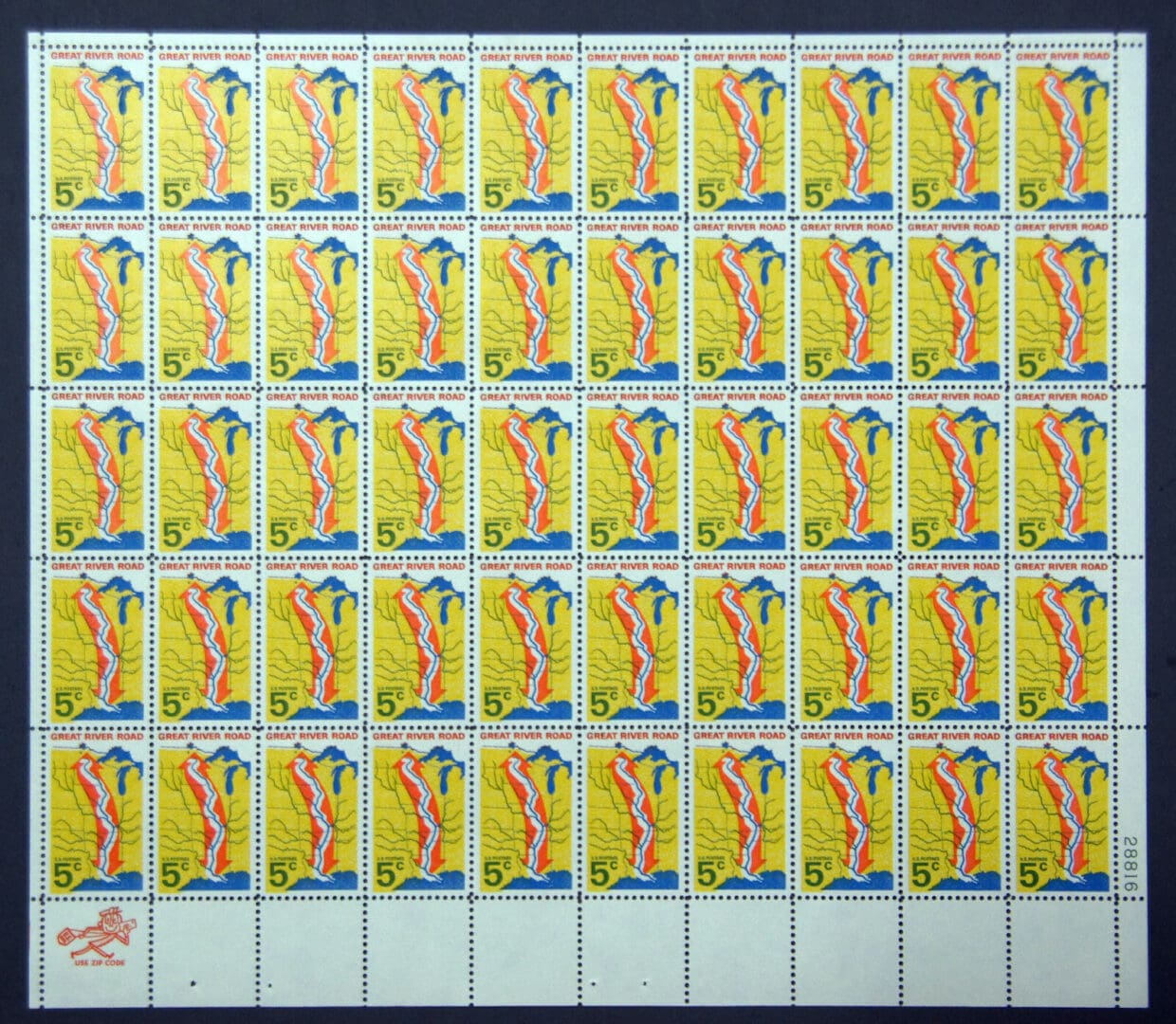 Scott# 1319 "GREAT RIVER ROAD" MNH FULL SHEET(50) NICELY CENTERED