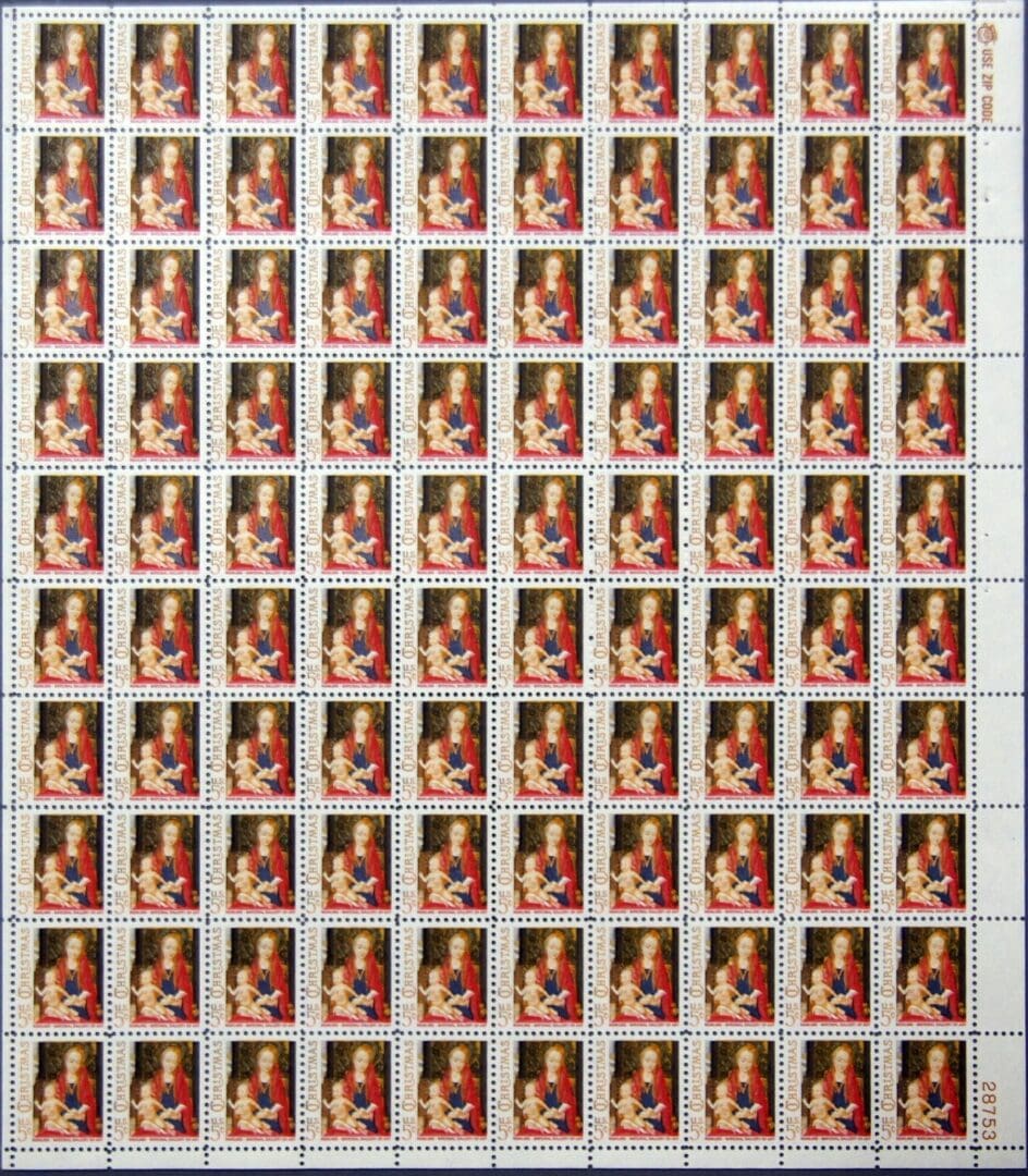 Scott# 1321 "MADONNA & CHILD, by HANS MEMLING" MNH FULL SHEET(50)