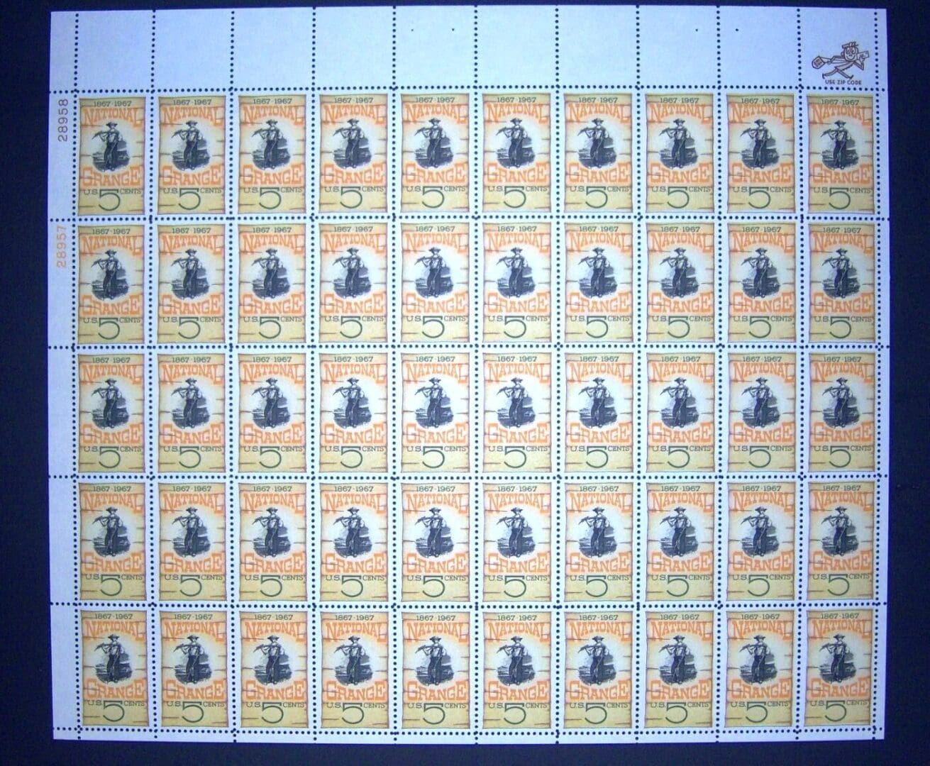 Scott# 1323 "NATIONAL GRANGE - 100 YEARS" MNH FULL SHEET (50)
