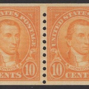 Scott# 603 "JAMES MONROE" MNH COIL PAIR, VERY NICELY CENTERED