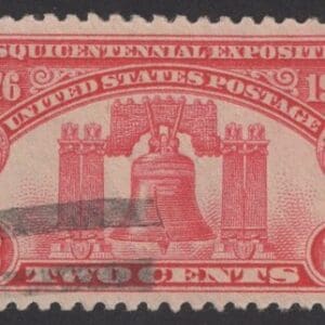Scott# 627 "LIBERTY BELL" USED,  TWO BAR CANCEL, NICELY CENTERED