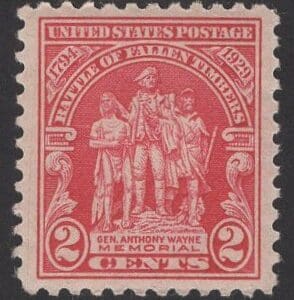 Scott# 680 "BATTLE OF FALLEN TIMBERS" MINT, VERY NICELY CENTERED