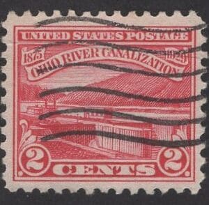 Scott# 681 "OHIO RIVER CANAL" USED, FLAG CANCEL, NICELY CENTERED