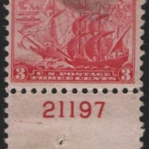 Scott# 736 "MARYLAND TERCENTENARY" USED PLATE # SINGLE
