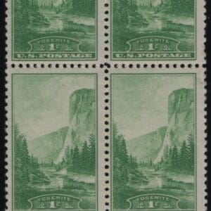 Scott# 740 "YOSEMITE NATIONAL PARK" MNH BLOCK (4) WITH PLATE #