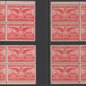 Scott# C40 ALEXANDRIA BICENTEN. MATCHED PLATE BLOCKS(4) P#24085