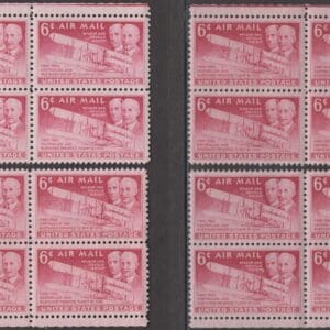 Scott# C45 "WRIGHT BROTHERS" MNH MATCHED PLATE BLOCKS(4) P# 24156