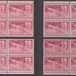 Scott# C45 "WRIGHT BROTHERS" MNH MATCHED PLATE BLOCKS(4) P# 24157