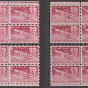 Scott# C45 "WRIGHT BROTHERS" MNH MATCHED PLATE BLOCKS(4) P# 24158
