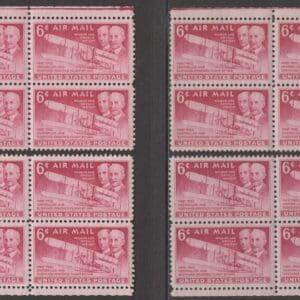 Scott# C45 "WRIGHT BROTHERS" MNH MATCHED PLATE BLOCKS(4) P# 24159