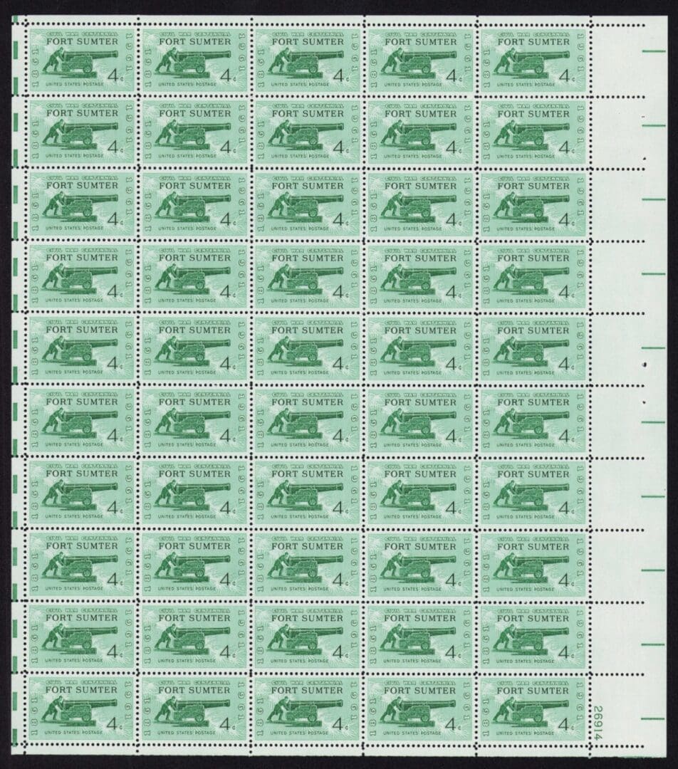 Scott# 1178 "FORT SUMTER" MNH FULL SHEET (50) NICELY CENTERED